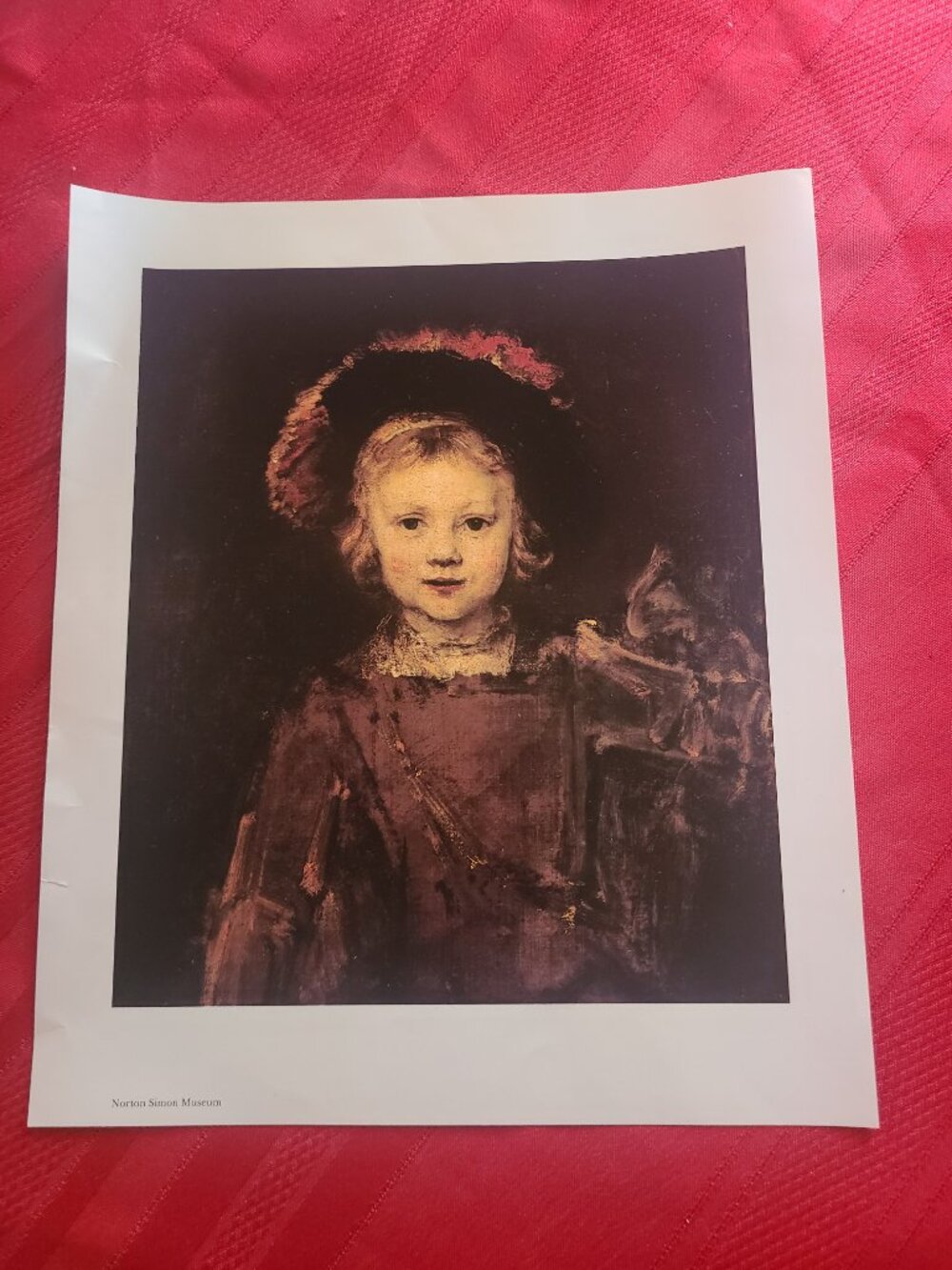 2 Norton Simon Museum Rembrandt Art Print Portrait Of Artist Son Titus 10x12 70s